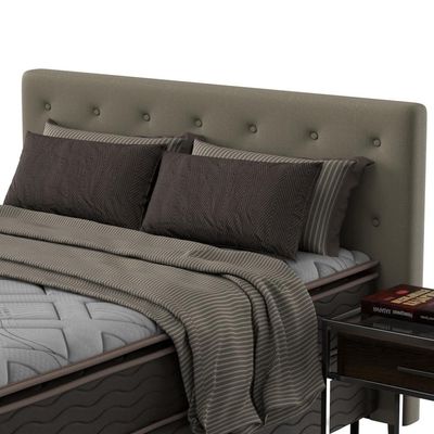 Cabeceira para Cama de Casal Probel Hapton em Tecido Suede Bege
