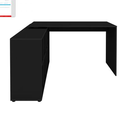 Escrivaninha Artany Nero II com 8 Nichos Preto