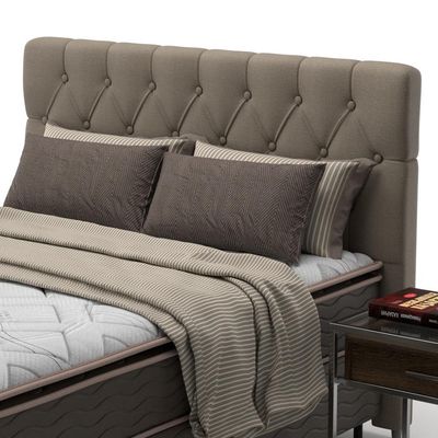 Cabeceira para Cama Queen Size Probel Califórnia em Tecido Suede Bege