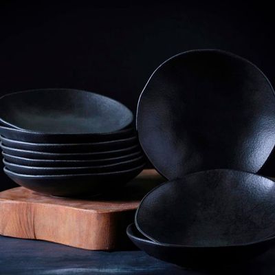 Conjunto de Pratos de Sobremesa Porto Brasil Orgânico Carbon 19,1cm 6 Peças Preto