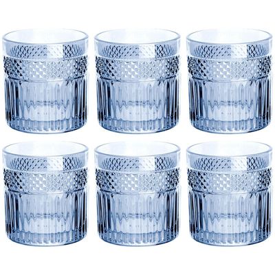Conjunto de Copos Baixos L`Hermitage Palace 330ml - 6 Peças Azul