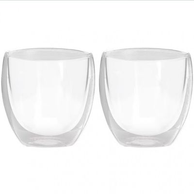Jogo de Copos Dynasty Coffee Borossilicato 240ml 2 Peças Transparente
