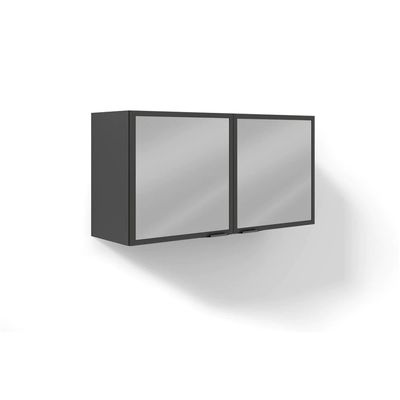Armário Línea com 2 Portas de Vidro Bartira Grafite