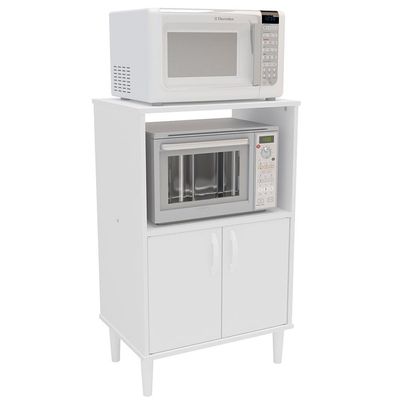 Armário para Micro-ondas Politorno Facility com 2 Portas Branco