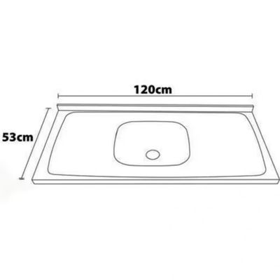 Balcão Universal com 1 Pia 2 Portas e 3 Gavetas 120cm de largura Bartira Grafite