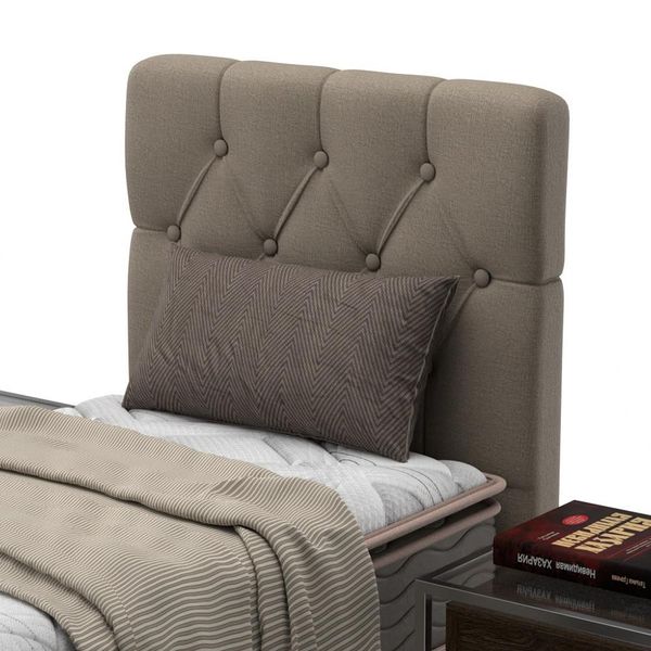 Cabeceira para Cama de Solteiro Probel Califórnia em Tecido Suede Bege Cabeceira para Cama de Solteiro Probel Califórnia em Tecido Suede Bege