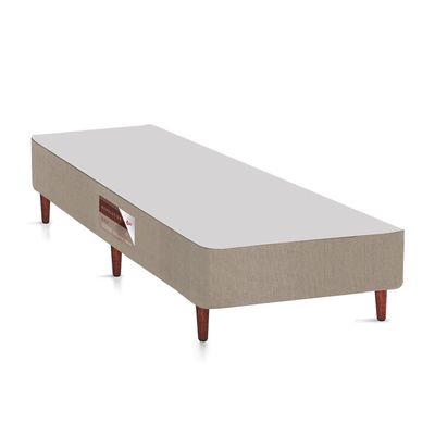 Cama Box Queen Size Castor Revolution com Mola Bonnel 66x158x198cm Branco com Bege