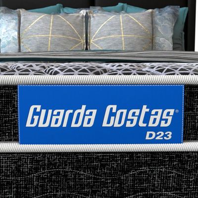 Cama Box de Casal Guarda Costas Espuma D23 52x138x188cm Probel Branco com Preto