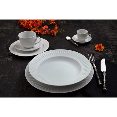 Conjunto de Xícaras para Chá Germer Diamante em Porcelana 240 ml 6 Peças Branco