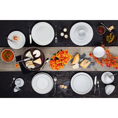 Conjunto de Xícaras para Chá Germer Diamante em Porcelana 240 ml 6 Peças Branco