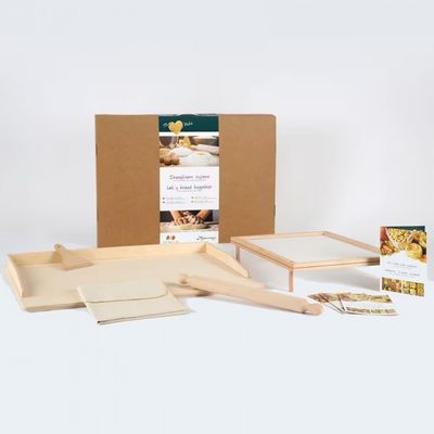 Conjunto para Preparo de Pastas Eppicotispai em Madeira 5 Peças Bege