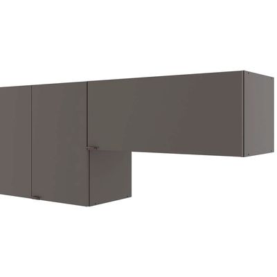 Cozinha Completa Bartira Joy com 11 Portas 2 Gavetas 5 Prateleiras e Nicho para Micro-ondas 244,5cm Grafite