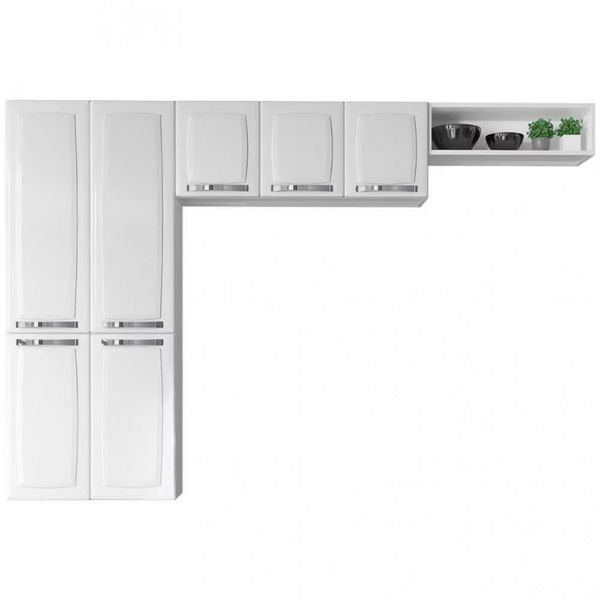 Cozinha Compacta Itatiaia Rose 7 Portas 6 Prateleiras 245cm Branco