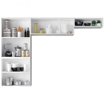 Cozinha Compacta Itatiaia Rose 7 Portas 6 Prateleiras 245cm Branco