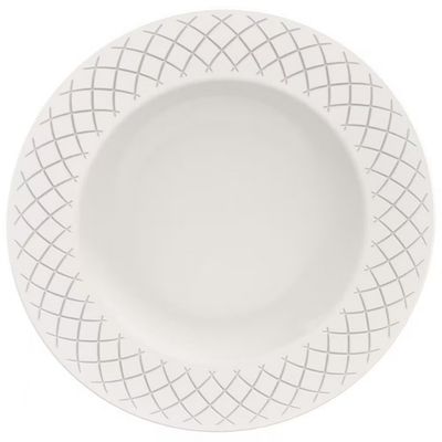 Conjunto com 12 Pratos Tramontina Ingrid em Porcelana Branco