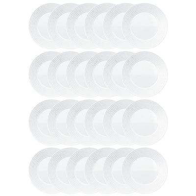 Conjunto de Pratos de Sobremesa Duralex Saturno em Vidro 19 cm 24 Peças Branco
