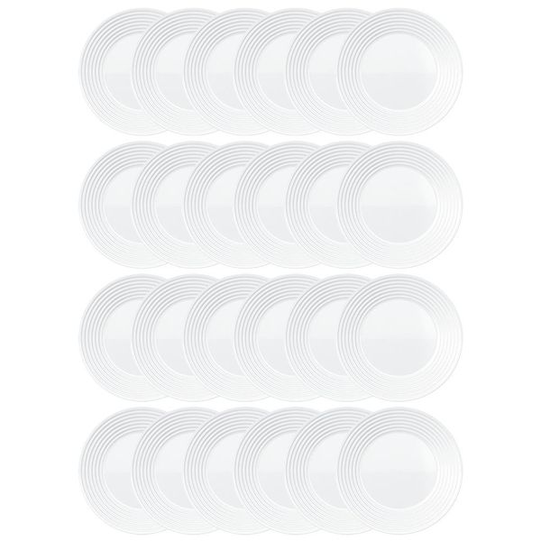 Conjunto de Pratos de Sobremesa Duralex Saturno em Vidro 19 cm 24 Peças Branco