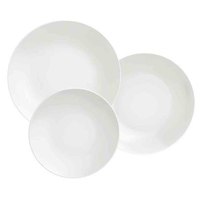 Conjunto com 12 Pratos Tramontina Leonora em Porcelana Branco