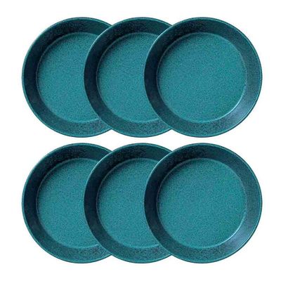 Conjunto com 6 Pratos Fundos Porto Brasil Neo Night Sky em Stoneware 19,5 cm Azul