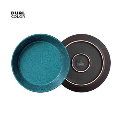 Conjunto com 6 Pratos Fundos Porto Brasil Neo Night Sky em Stoneware 19,5 cm Azul