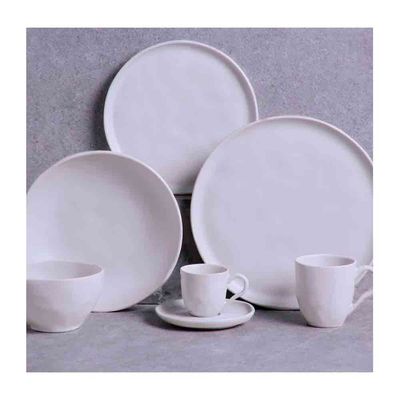 Conjunto com 6 Pratos Rasos Porto Brasil Bio Vit em Stoneware 27,5 cm Cinza