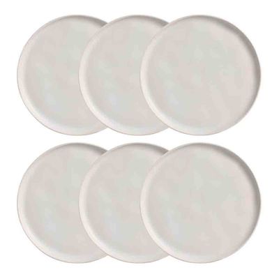 Conjunto com 6 Pratos Rasos Porto Brasil Bio Vit em Stoneware 27,5 cm Cinza