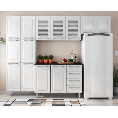 Cozinha Completa Itatiaia Diamante 13 Portas 4 Gavetas Branco