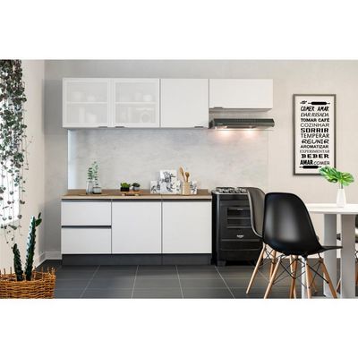 Cozinha Completa Bartira Linea 6 Portas 3 Gavetas Branco