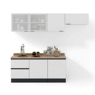 Cozinha Completa Bartira Linea 6 Portas 3 Gavetas Branco
