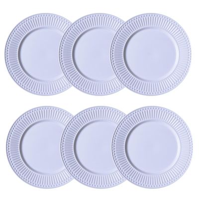 Conjunto de Pratos Rasos Porto Brasil Roma em Faiança Feldspática 6 Peças Branco