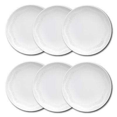 Conjunto de Pratos Rasos Germer Shell em Porcelana 6 Peças Branco
