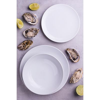 Conjunto de Pratos Rasos Germer Shell em Porcelana 6 Peças Branco