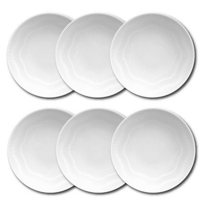 Conjunto de Pratos Fundos Germer Shell em Porcelana 6 Peças Branco