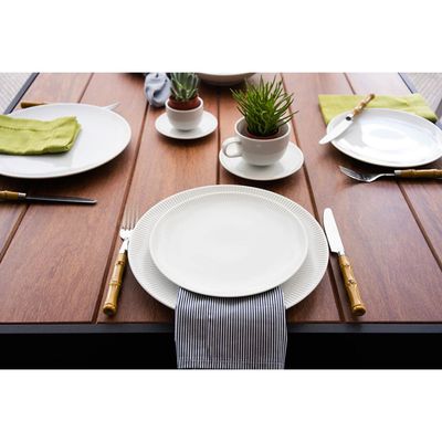 Conjunto de Pratos Rasos Germer Shell em Porcelana 6 Peças Branco