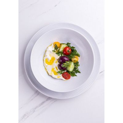 Conjunto de Pratos Fundos Germer Shell em Porcelana 6 Peças Branco
