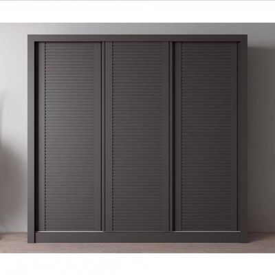 Guarda-Roupa Casal Bartira Village com 3 Portas Ripadas, 4 Gavetas e 243.1cm Grafite