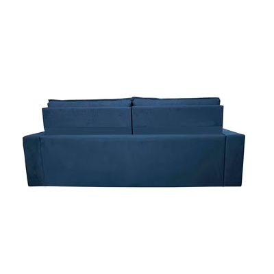 Sofá 4 Lugares Cama inBox Belém Retrátil/Reclinável com 230 cm de Largura e Revestido em Suede Velusoft Azul