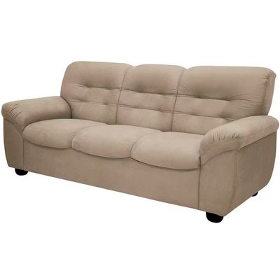 Sofá de 3 Lugares Linoforte Stillus II com 204 cm de Largura e Revestido em Tecido Suede Areia