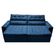 Sofá 4 Lugares Cama inBox Belém Retrátil/Reclinável com 230 cm de Largura e Revestido em Suede Velusoft Azul