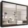 Guarda Roupa Casal Mademarques Sevilha com 228 cm de Largura 2 Portas 6 Gavetas 10 Prateleiras e Espelho Preto com Branco