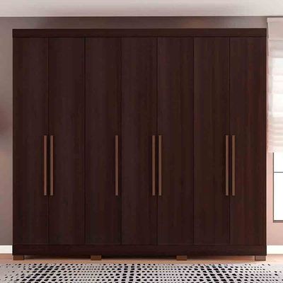 Guarda-Roupa Casal Bartira Diplomata com 7 Portas e 6 Gavetas Café