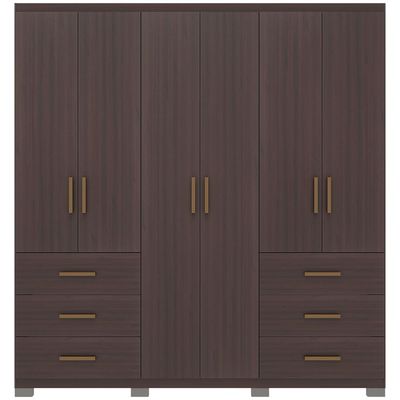 Guarda-Roupa Santiago com 6 Portas e 6 Gavetas Externas Bartira Café