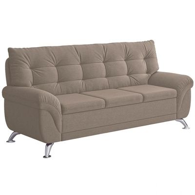 Sofá 3 Lugares Arezzo em Suede Linoforte Areia