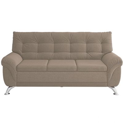 Sofá 3 Lugares Arezzo em Suede Linoforte Areia
