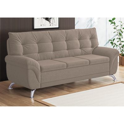 Sofá 3 Lugares Arezzo em Suede Linoforte Areia