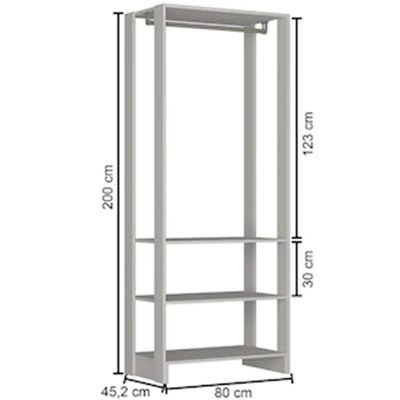 Roupeiro Closet Nova Mobile Yes com 3 Prateleiras e Cabideiro Branco