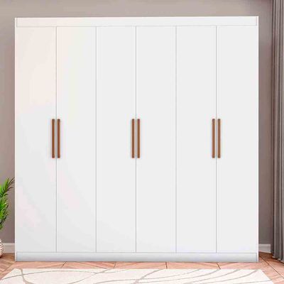 Guarda-Roupa Casal Bartira Ville com 6 Portas e 2 Gavetas Branco