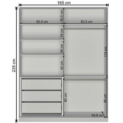 Guarda-Roupa Magic com Espelho 2 Portas Nova Mobile Branco