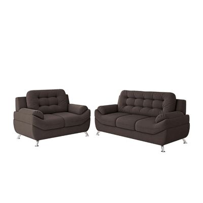 Sofá 3 e 2 Lugares Mercury em Tecido Suede Linoforte Marrom