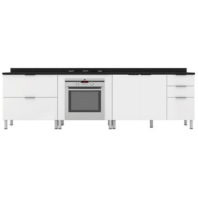 Cozinha Compacta Bartira Rubi com 2 Portas, 5 Gavetas e 1 Prateleira Branco